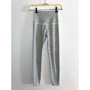 Beyond Yoga Black & White Striped High-Waist Leggings